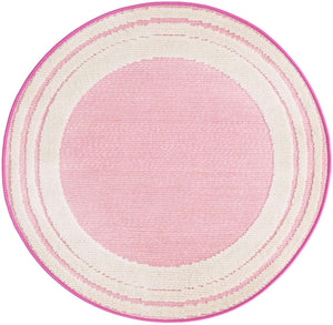 Pink 3' 3 x 3' 3 Aruba Outdoor Round Area Rug Weather Resistant for Patio, Deck, Terrace, Balcony, Porch for Sale at Rug Engine