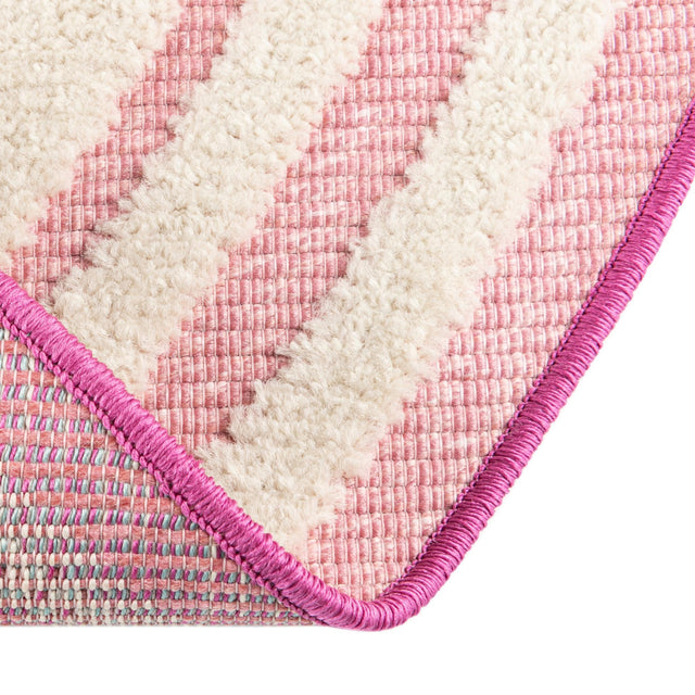 Pink 5' 3 x 5' 3 Aruba Outdoor Round Area Rug Weather Resistant for Patio, Deck, Terrace, Balcony, Porch for Sale at Rug Engine