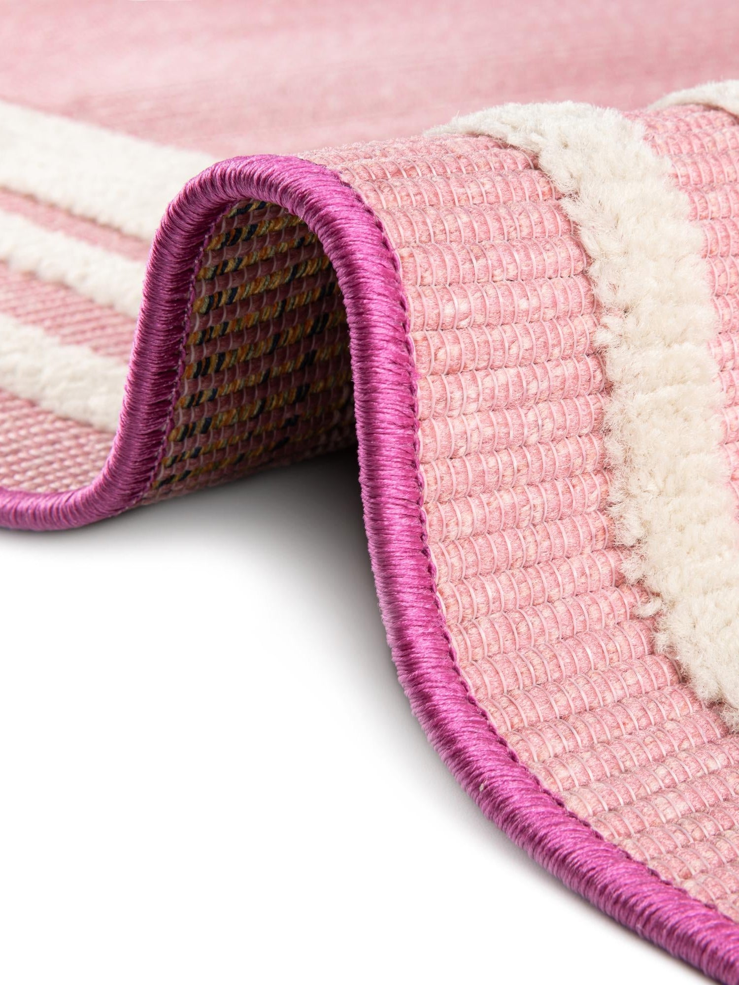 Pink 5' 3 x 5' 3 Aruba Outdoor Round Area Rug Weather Resistant for Patio, Deck, Terrace, Balcony, Porch for Sale at Rug Engine