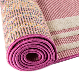 Pink 5' 3 x 5' 3 Aruba Outdoor Round Area Rug Weather Resistant for Patio, Deck, Terrace, Balcony, Porch for Sale at Rug Engine