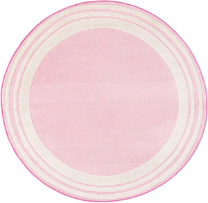 Pink 5' 3 x 5' 3 Aruba Outdoor Round Area Rug Weather Resistant for Patio, Deck, Terrace, Balcony, Porch for Sale at Rug Engine