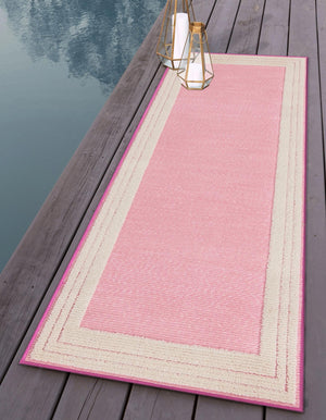 Pink 2' x 6' Aruba Outdoor Runner Area Rug Weather Resistant for Patio, Deck, Terrace, Balcony, Porch for Sale at Rug Engine