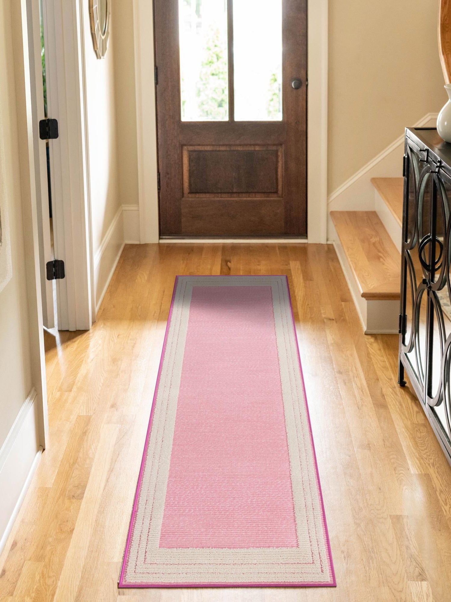 Pink 2' x 10' Aruba Outdoor Runner Area Rug Weather Resistant for Patio, Deck, Terrace, Balcony, Porch for Sale at Rug Engine