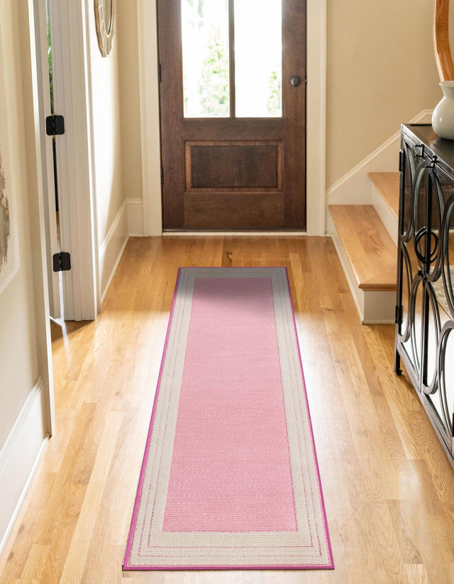 Pink 2' x 10' Aruba Outdoor Runner Area Rug Weather Resistant for Patio, Deck, Terrace, Balcony, Porch for Sale at Rug Engine