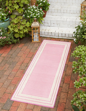 Pink 2' x 8' Aruba Outdoor Runner Area Rug Weather Resistant for Patio, Deck, Terrace, Balcony, Porch for Sale at Rug Engine