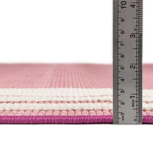 Pink 2' x 10' Aruba Outdoor Runner Area Rug Weather Resistant for Patio, Deck, Terrace, Balcony, Porch for Sale at Rug Engine