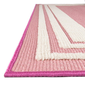 Pink 2' x 10' Aruba Outdoor Runner Area Rug Weather Resistant for Patio, Deck, Terrace, Balcony, Porch for Sale at Rug Engine