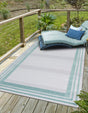 Gray Teal 5' 3 x 8' Aruba Outdoor Rectangle Area Rug Weather Resistant for Patio, Deck, Terrace, Balcony, Porch for Sale at Rug Engine