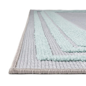 Gray Teal 6' x 9' Aruba Outdoor Rectangle Area Rug Weather Resistant for Patio, Deck, Terrace, Balcony, Porch for Sale at Rug Engine
