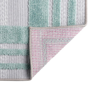 Gray Teal 7' 10 x 10' Aruba Outdoor Rectangle Area Rug Weather Resistant for Patio, Deck, Terrace, Balcony, Porch for Sale at Rug Engine