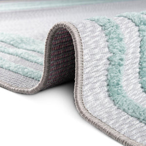 Gray Teal 6' x 9' Aruba Outdoor Rectangle Area Rug Weather Resistant for Patio, Deck, Terrace, Balcony, Porch for Sale at Rug Engine