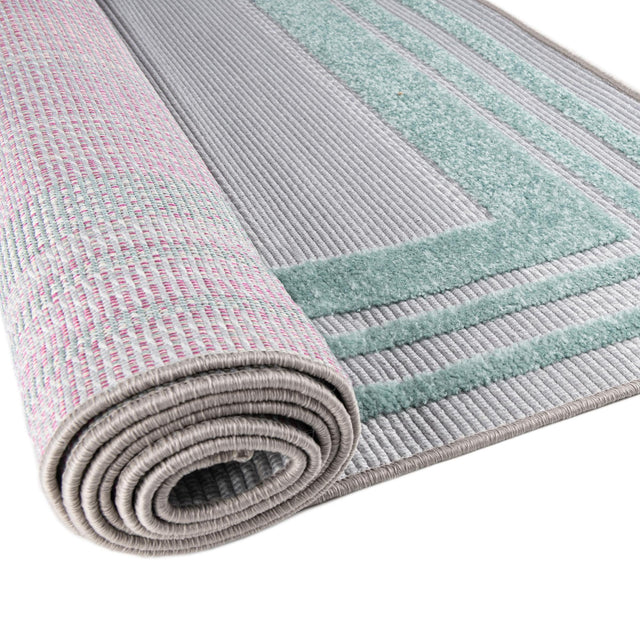 Gray Teal 6' x 9' Aruba Outdoor Rectangle Area Rug Weather Resistant for Patio, Deck, Terrace, Balcony, Porch for Sale at Rug Engine