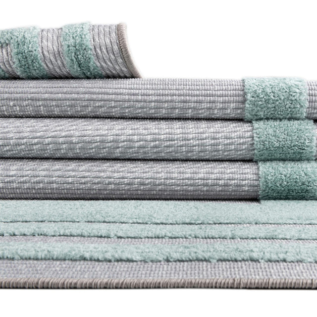 Gray Teal 7' 10 x 10' Aruba Outdoor Rectangle Area Rug Weather Resistant for Patio, Deck, Terrace, Balcony, Porch for Sale at Rug Engine