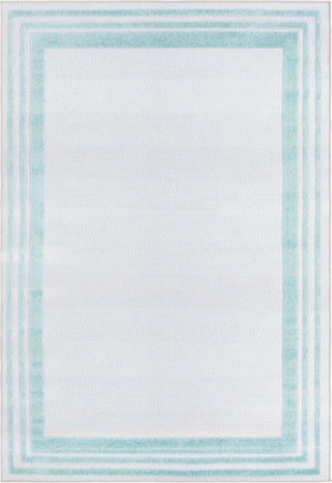 Gray Teal 5' 3 x 8' Aruba Outdoor Rectangle Area Rug Weather Resistant for Patio, Deck, Terrace, Balcony, Porch for Sale at Rug Engine