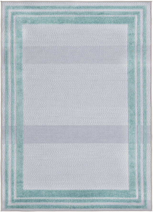 Gray Teal 4' x 6' Aruba Outdoor Rectangle Area Rug Weather Resistant for Patio, Deck, Terrace, Balcony, Porch for Sale at Rug Engine