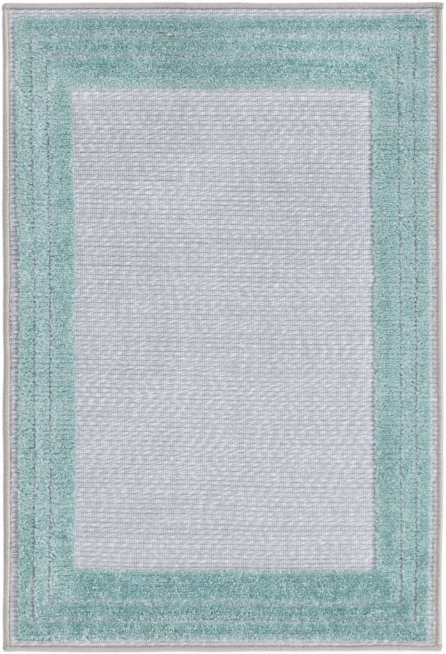 Gray Teal 2' x 3' Aruba Outdoor Rectangle Area Rug Weather Resistant for Patio, Deck, Terrace, Balcony, Porch for Sale at Rug Engine