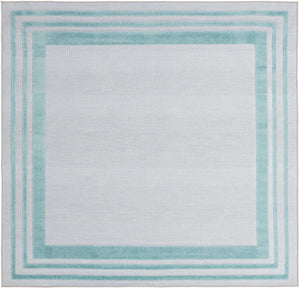Gray Teal 7' 10 x 7' 10 Aruba Outdoor Square Area Rug Weather Resistant for Patio, Deck, Terrace, Balcony, Porch for Sale at Rug Engine