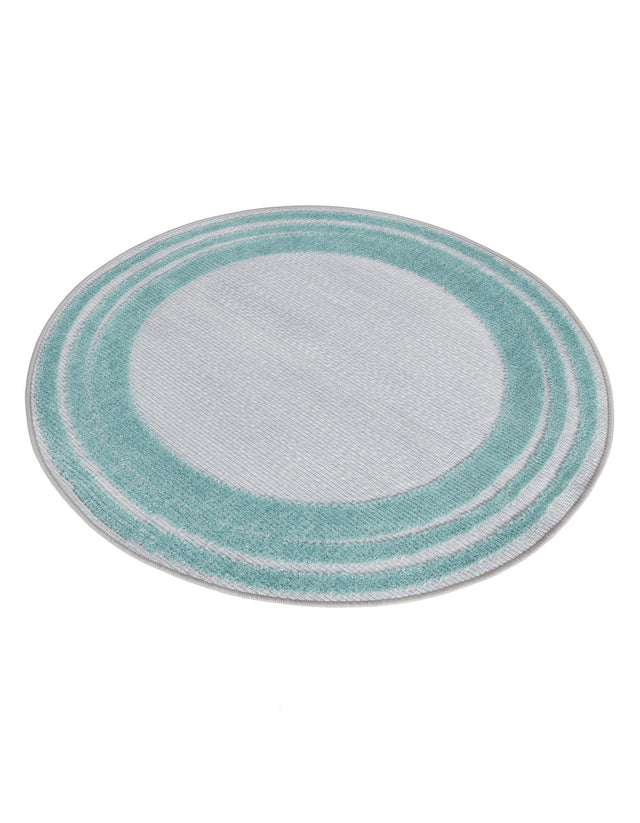 Gray Teal 3' 3 x 3' 3 Aruba Outdoor Round Area Rug Weather Resistant for Patio, Deck, Terrace, Balcony, Porch for Sale at Rug Engine