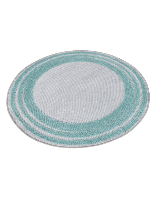 Gray Teal 3' 3 x 3' 3 Aruba Outdoor Round Area Rug Weather Resistant for Patio, Deck, Terrace, Balcony, Porch for Sale at Rug Engine