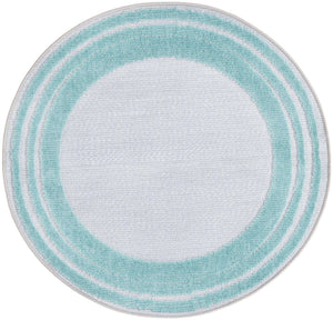Gray Teal 3' 3 x 3' 3 Aruba Outdoor Round Area Rug Weather Resistant for Patio, Deck, Terrace, Balcony, Porch for Sale at Rug Engine