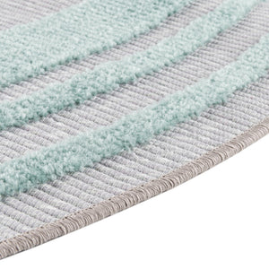 Gray Teal 5' 3 x 5' 3 Aruba Outdoor Round Area Rug Weather Resistant for Patio, Deck, Terrace, Balcony, Porch for Sale at Rug Engine