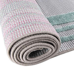 Gray Teal 5' 3 x 5' 3 Aruba Outdoor Round Area Rug Weather Resistant for Patio, Deck, Terrace, Balcony, Porch for Sale at Rug Engine