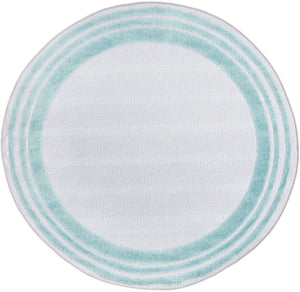 Gray Teal 5' 3 x 5' 3 Aruba Outdoor Round Area Rug Weather Resistant for Patio, Deck, Terrace, Balcony, Porch for Sale at Rug Engine
