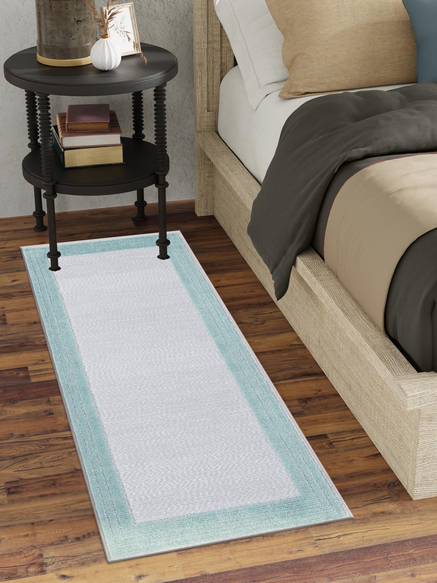 Gray Teal 2' x 8' Aruba Outdoor Runner Area Rug Weather Resistant for Patio, Deck, Terrace, Balcony, Porch for Sale at Rug Engine