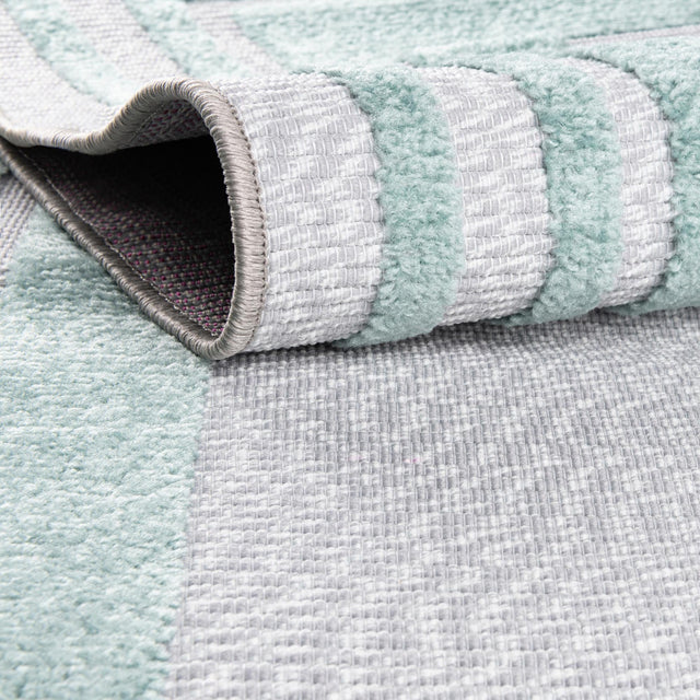 Gray Teal 2' x 10' Aruba Outdoor Runner Area Rug Weather Resistant for Patio, Deck, Terrace, Balcony, Porch for Sale at Rug Engine