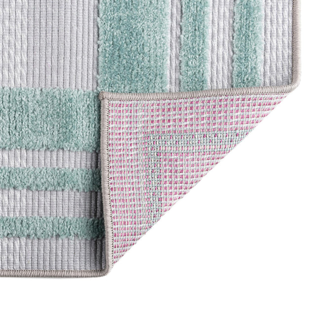 Gray Teal 2' x 10' Aruba Outdoor Runner Area Rug Weather Resistant for Patio, Deck, Terrace, Balcony, Porch for Sale at Rug Engine