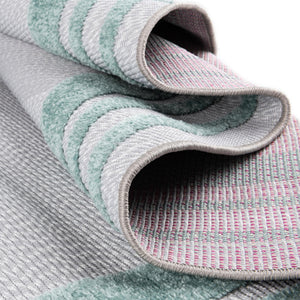 Gray Teal 2' x 10' Aruba Outdoor Runner Area Rug Weather Resistant for Patio, Deck, Terrace, Balcony, Porch for Sale at Rug Engine