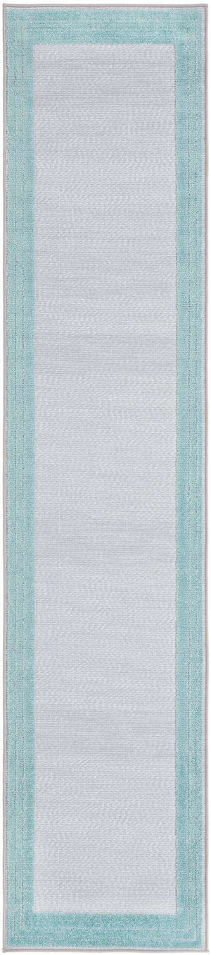 Gray Teal 2' x 10' Aruba Outdoor Runner Area Rug Weather Resistant for Patio, Deck, Terrace, Balcony, Porch for Sale at Rug Engine