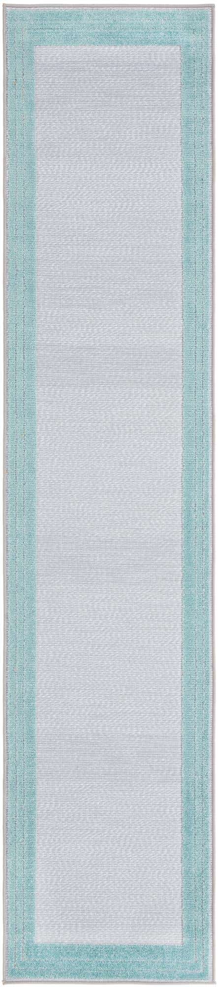 Gray Teal 2' x 10' Aruba Outdoor Runner Area Rug Weather Resistant for Patio, Deck, Terrace, Balcony, Porch for Sale at Rug Engine