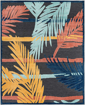 Charcoal 7' 10 x 10' Belize Outdoor Rectangle Area Rug Weather Resistant for Patio, Deck, Terrace, Balcony, Porch 100% Polypropylene Colorful Fun Coastal Modern Carpet for Outside for Sale at Rug Engine