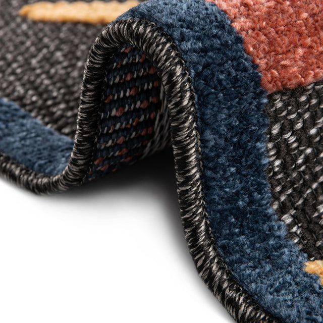 Charcoal 5' 3 x 5' 3 Belize Outdoor Square Area Rug Weather Resistant for Patio, Deck, Terrace, Balcony, Porch 100% Polypropylene Colorful Fun Coastal Modern Carpet for Outside for Sale at Rug Engine