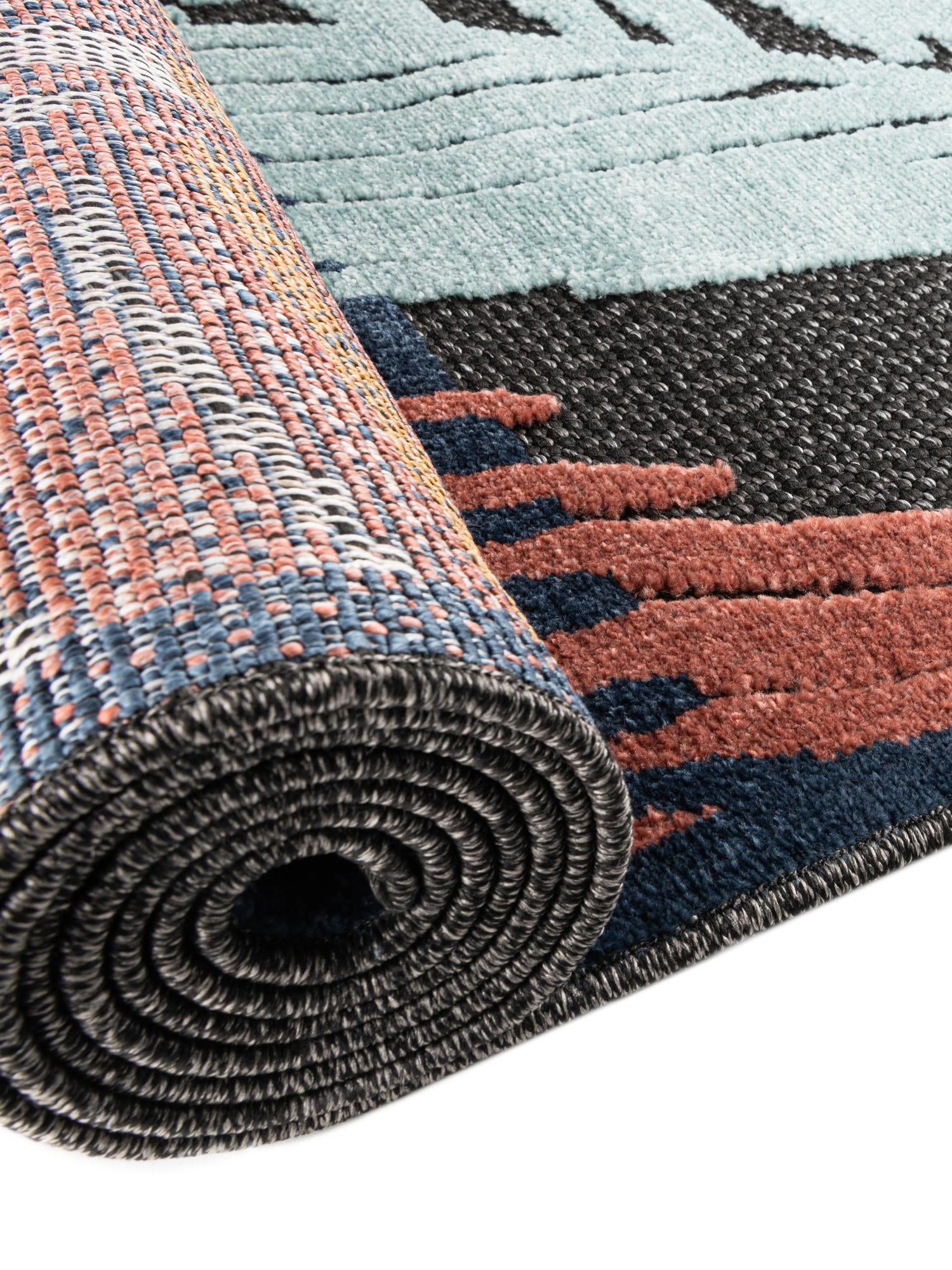 Charcoal 7' 10 x 7' 10 Belize Outdoor Square Area Rug Weather Resistant for Patio, Deck, Terrace, Balcony, Porch 100% Polypropylene Colorful Fun Coastal Modern Carpet for Outside for Sale at Rug Engine