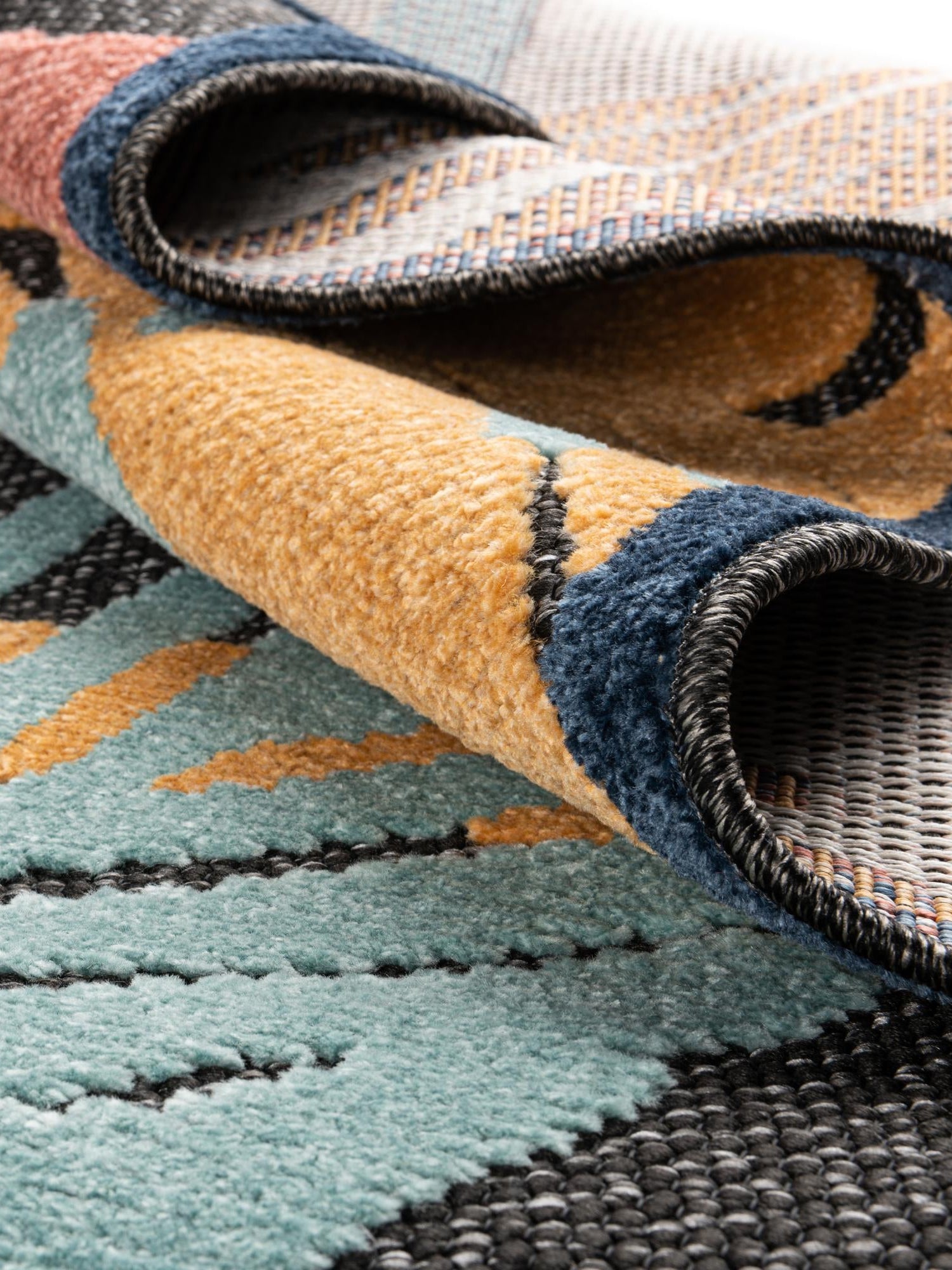 Charcoal 7' 10 x 7' 10 Belize Outdoor Square Area Rug Weather Resistant for Patio, Deck, Terrace, Balcony, Porch 100% Polypropylene Colorful Fun Coastal Modern Carpet for Outside for Sale at Rug Engine