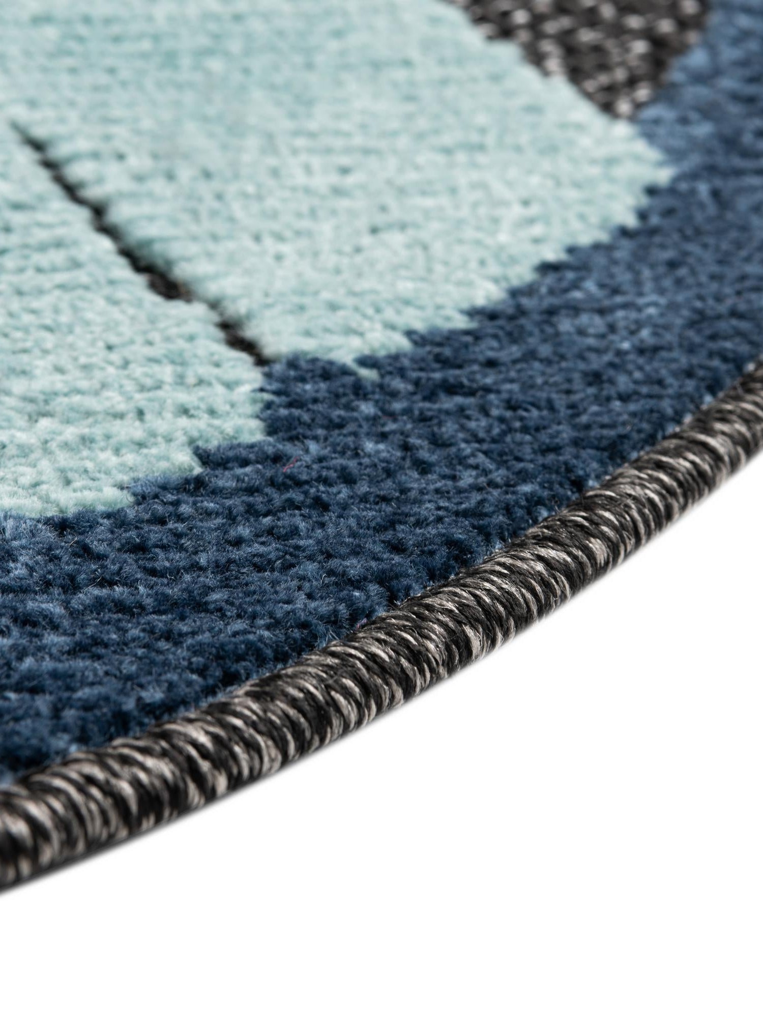 Charcoal 5' 3 x 5' 3 Belize Outdoor Round Area Rug Weather Resistant for Patio, Deck, Terrace, Balcony, Porch 100% Polypropylene Colorful Fun Coastal Modern Carpet for Outside for Sale at Rug Engine