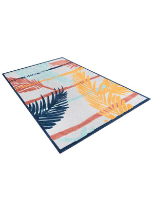 Gray 9' x 12' Belize Outdoor Rectangle Area Rug Weather Resistant for Patio, Deck, Terrace, Balcony, Porch 100% Polypropylene Colorful Fun Coastal Modern Carpet for Outside for Sale at Rug Engine