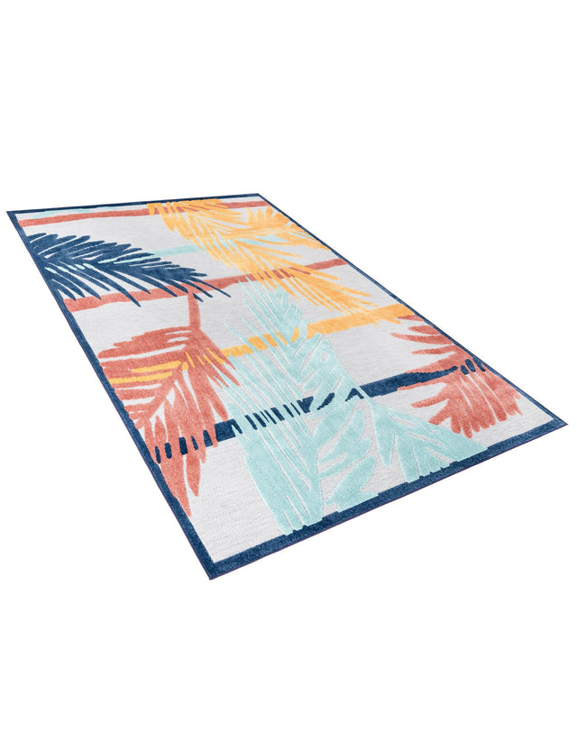 Gray 7' 10 x 10' Belize Outdoor Rectangle Area Rug Weather Resistant for Patio, Deck, Terrace, Balcony, Porch 100% Polypropylene Colorful Fun Coastal Modern Carpet for Outside for Sale at Rug Engine