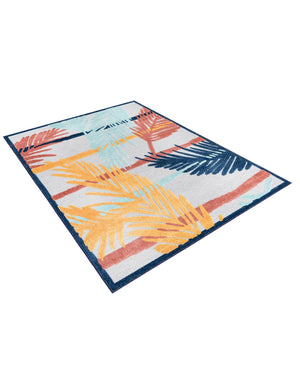 Gray 6' x 9' Belize Outdoor Rectangle Area Rug Weather Resistant for Patio, Deck, Terrace, Balcony, Porch 100% Polypropylene Colorful Fun Coastal Modern Carpet for Outside for Sale at Rug Engine