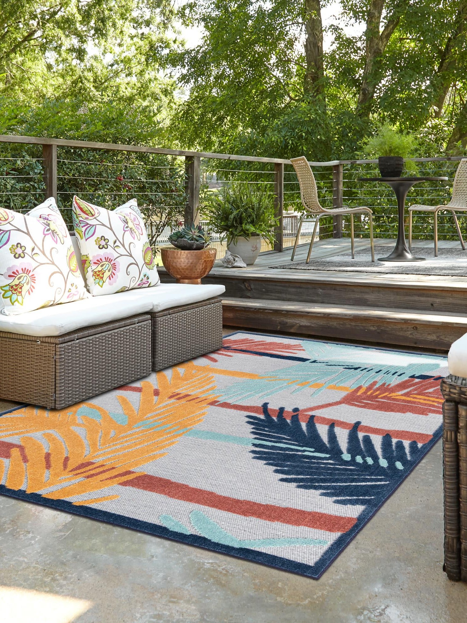 Gray 2' x 3' Belize Outdoor Rectangle Area Rug Weather Resistant for Patio, Deck, Terrace, Balcony, Porch 100% Polypropylene Colorful Fun Coastal Modern Carpet for Outside for Sale at Rug Engine
