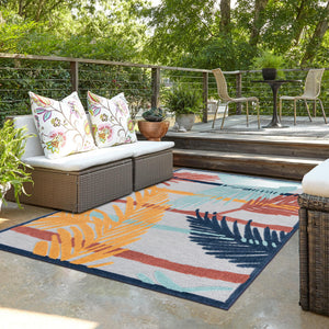 Gray 2' x 3' Belize Outdoor Rectangle Area Rug Weather Resistant for Patio, Deck, Terrace, Balcony, Porch 100% Polypropylene Colorful Fun Coastal Modern Carpet for Outside for Sale at Rug Engine