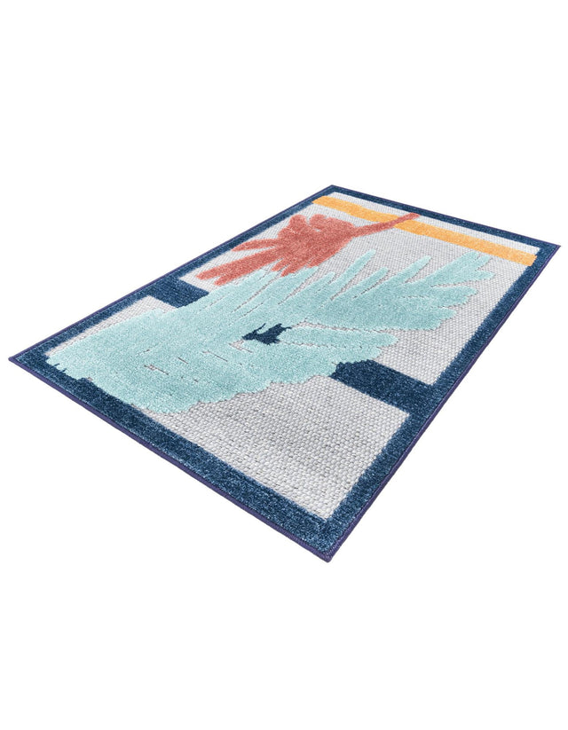 Gray 2' x 3' Belize Outdoor Rectangle Area Rug Weather Resistant for Patio, Deck, Terrace, Balcony, Porch 100% Polypropylene Colorful Fun Coastal Modern Carpet for Outside for Sale at Rug Engine