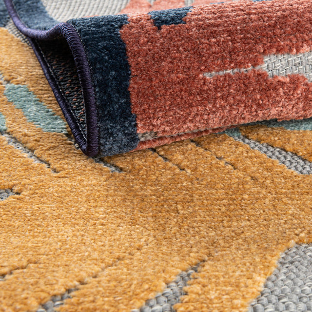 Gray 5' 3 x 5' 3 Belize Outdoor Square Area Rug Weather Resistant for Patio, Deck, Terrace, Balcony, Porch 100% Polypropylene Colorful Fun Coastal Modern Carpet for Outside for Sale at Rug Engine