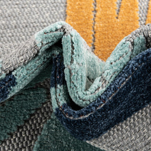 Gray 7' 10 x 7' 10 Belize Outdoor Square Area Rug Weather Resistant for Patio, Deck, Terrace, Balcony, Porch 100% Polypropylene Colorful Fun Coastal Modern Carpet for Outside for Sale at Rug Engine