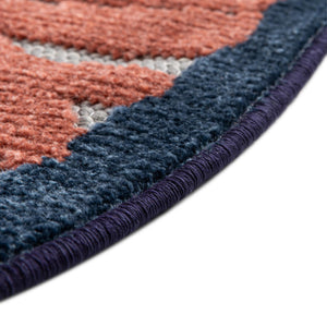 Gray 5' 3 x 5' 3 Belize Outdoor Round Area Rug Weather Resistant for Patio, Deck, Terrace, Balcony, Porch 100% Polypropylene Colorful Fun Coastal Modern Carpet for Outside for Sale at Rug Engine