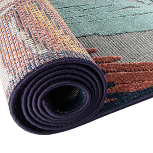 Gray 3' 3 x 3' 3 Belize Outdoor Round Area Rug Weather Resistant for Patio, Deck, Terrace, Balcony, Porch 100% Polypropylene Colorful Fun Coastal Modern Carpet for Outside for Sale at Rug Engine