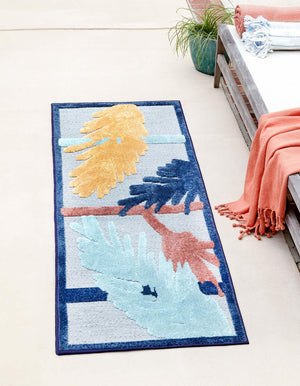 Gray 2' x 8' Belize Outdoor Runner Area Rug Weather Resistant for Patio, Deck, Terrace, Balcony, Porch 100% Polypropylene Colorful Fun Coastal Modern Carpet for Outside for Sale at Rug Engine