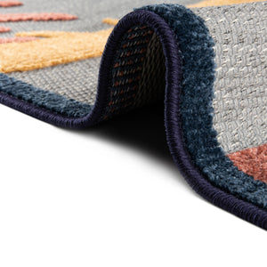 Gray 2' x 8' Belize Outdoor Runner Area Rug Weather Resistant for Patio, Deck, Terrace, Balcony, Porch 100% Polypropylene Colorful Fun Coastal Modern Carpet for Outside for Sale at Rug Engine